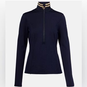 Goldbergh Diane Ski Pully Navy Blue Thermal Base Layer with Gold NWT size Small